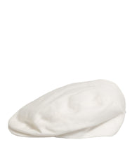 Dolce & Gabbana White Cotton Newsboy Cloth Capello Men Cap Hat