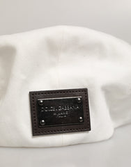 Dolce & Gabbana White Cotton Newsboy Cloth Capello Men Cap Hat