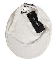 Dolce & Gabbana White Cotton Newsboy Cloth Capello Men Cap Hat