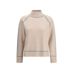 Max Mara Beige Wool Turtleneck