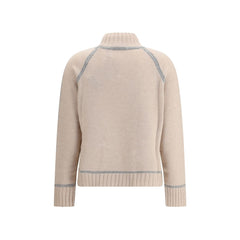 Max Mara Beige Wool Turtleneck
