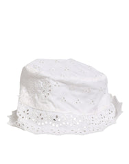 Dolce & Gabbana White Nylon Cut Out Bucket Logo Capello Hat
