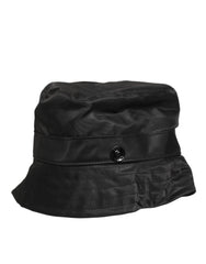 Dolce & Gabbana Black PVC Wide Brim Men Bucket Capello Hat