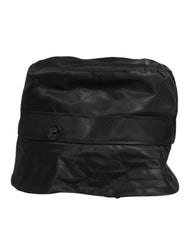 Dolce & Gabbana Black PVC Wide Brim Men Bucket Capello Hat