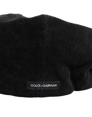 Dolce & Gabbana Black Cotton DG Logo Newsboy Cloth Capello Hat