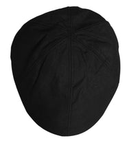 Dolce & Gabbana Black Cotton DG Logo Newsboy Cloth Capello Hat