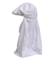 Dolce & Gabbana White Cotton DG Logo Plaque Baseball Balaclava Hat