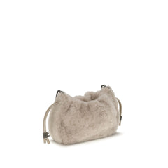 Brunello Cucinelli Gray Fur Shoulder Bag