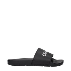 Off-White Black Cotton Slippers