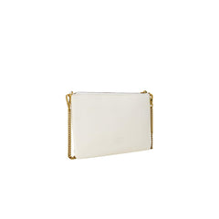 PINKO Cream Leather Clutch Bag