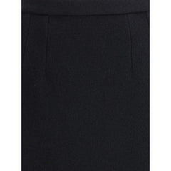Dolce & Gabbana Black Fleece Wool Long Skirt