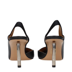 Off-White Black Leather High Heel Pumps