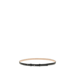 SA SU PHI Black Leather Thin Belt