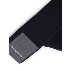 ZEGNA Navy Blue Wool Socks