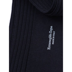 ZEGNA Navy Blue Wool Socks