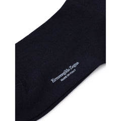 ZEGNA Navy Blue Wool Socks