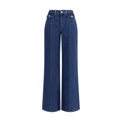 7FOR Blue Cotton High-Waisted Jean