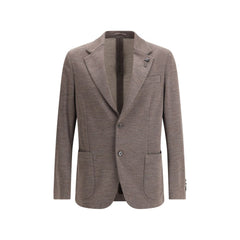 Lardini Brown Fleece Wool Blazer