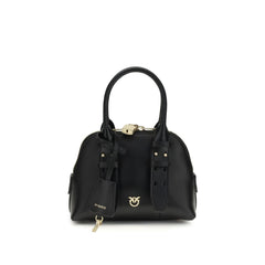 PINKO Black Calf Leather Bos Taurus Handbag