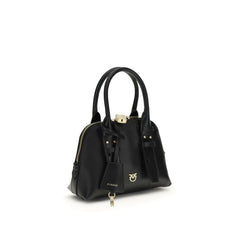 PINKO Black Calf Leather Bos Taurus Handbag