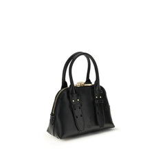 PINKO Black Calf Leather Bos Taurus Handbag