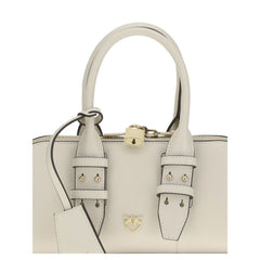 PINKO White Calf Leather Bos Taurus Handbag