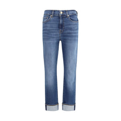 7FOR Blue Cotton Relaxed Fit Jeans