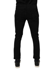 Dolce & Gabbana Black Cotton Stretch Skinny Men Denim Jeans