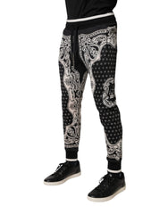 Dolce & Gabbana Black Cotton Bandana Jogger Sweatpants Pants