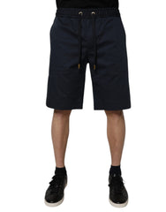 Dolce & Gabbana Navy Blue Cotton Stretch Men Bermuda Shorts