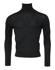 Dolce & Gabbana Black Wool Turtle Neck Men Pullover Sweater