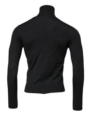 Dolce & Gabbana Black Wool Turtle Neck Men Pullover Sweater