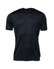 Dolce & Gabbana Blue Silk Crew Neck Short Sleeves Men T-Shirt