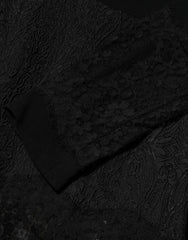 Dolce & Gabbana Black Floral Lace Trim Sheath A-line Dress