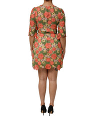 Dolce & Gabbana Multicolor Floral Embroidery Aline Mini Dress