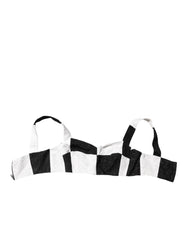 Dolce & Gabbana Black White Cropped Bustier Corset Bra Top