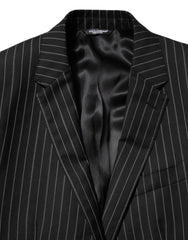 Dolce & Gabbana Black Stripes MARTINI 1 Button Suit Blazer