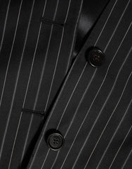 Dolce & Gabbana Black Stripes MARTINI 1 Button Suit Blazer