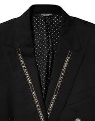 Dolce & Gabbana Black SICILIA Double Breasted Jacket Blazer