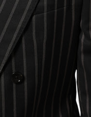 Dolce & Gabbana Black Stripes SICILIA 1 Button Suit Blazer