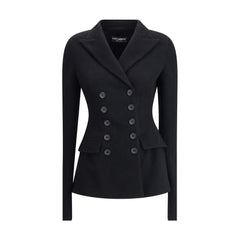 Dolce & Gabbana Black Fleece Wool Coat