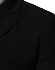 Dolce & Gabbana Black Wool Double Breasted Men Jacket Blazer