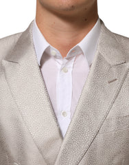Dolce & Gabbana Beige MARTINI Double-Breasted Suit Blazer