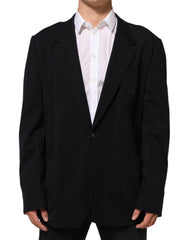 Dolce & Gabbana Black Viscose 2 Buttons Suit Jacket Blazer