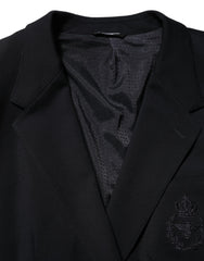 Dolce & Gabbana Black Viscose 2 Buttons Suit Jacket Blazer