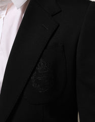 Dolce & Gabbana Black Viscose 2 Buttons Suit Jacket Blazer