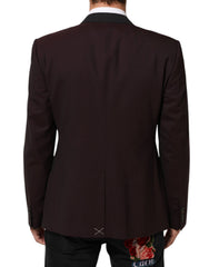 Dolce & Gabbana Maroon Wool 2 Buttons Suit Jacket Blazer