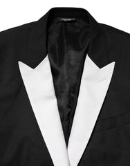 Dolce & Gabbana Black White MARTINI 1 Button Men Suit Blazer