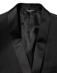 Dolce & Gabbana Black Wool GOLD 1 Button Men Suit Blazer