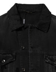 Dolce & Gabbana Black Cotton Stretch Denim Blouson Jacket